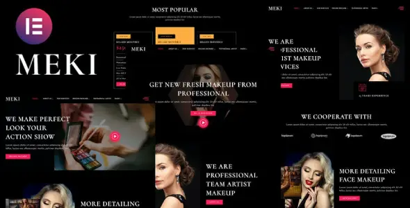 Meki – Artist Makeup Business Services Elementor Template Kit
